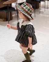 Unisex Cute Retro Plaid Big Eaves Sun Hat sku image 9