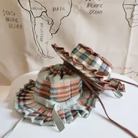 Unisex Cute Retro Plaid Big Eaves Sun Hat sku image 11