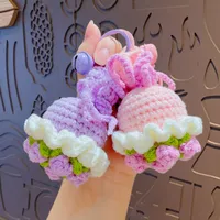 1 Piece Sweet Flower Plush Unisex Bag Pendant Keychain main image 2