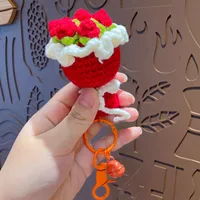 1 Piece Sweet Flower Plush Unisex Bag Pendant Keychain sku image 2