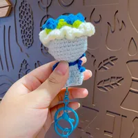 1 Piece Sweet Flower Plush Unisex Bag Pendant Keychain sku image 4