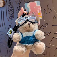 1 Piece Cute Bear Plush Unisex Bag Pendant Keychain sku image 8