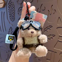 1 Piece Cute Bear Plush Unisex Bag Pendant Keychain sku image 9