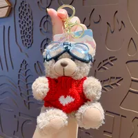 1 Piece Cute Bear Plush Unisex Bag Pendant Keychain sku image 4
