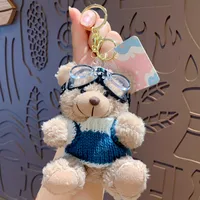 1 Piece Cute Bear Plush Unisex Bag Pendant Keychain sku image 6