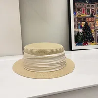 Unisex Elegant Simple Style Color Block Wide Eaves Straw Hat main image 5