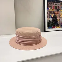 Unisex Elegant Simple Style Color Block Wide Eaves Straw Hat main image 3
