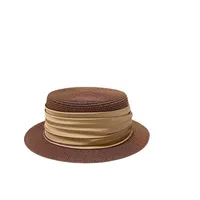 Unisex Elegant Simple Style Color Block Wide Eaves Straw Hat main image 2