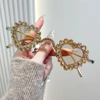 Hip-Hop Exaggerated Heart Shape Pc Heart Shape Full Frame Glasses main image 3