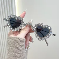 Hip-Hop Exaggerated Heart Shape Pc Heart Shape Full Frame Glasses sku image 4