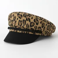 Women's Streetwear Leopard Wide Eaves Beret Hat sku image 1