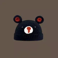 Women's Cute Cartoon Bear Eaveless Wool Cap sku image 1