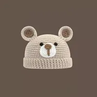 Women's Cute Cartoon Bear Eaveless Wool Cap sku image 3