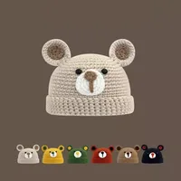 Women's Cute Cartoon Bear Eaveless Wool Cap main image 1