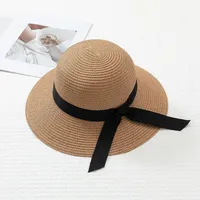 Women's Simple Style Bow Knot Big Eaves Straw Hat main image 5