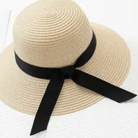 Women's Simple Style Bow Knot Big Eaves Straw Hat main image 4
