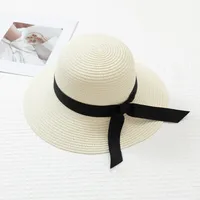 Women's Simple Style Bow Knot Big Eaves Straw Hat sku image 3