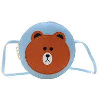 Kid'S Pu Leather Cartoon Bear Cute Round Zipper Crossbody Bag main image 2