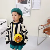 Kid'S Pu Leather Cartoon Bear Cute Round Zipper Crossbody Bag main image 4