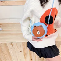 Kid'S Pu Leather Cartoon Bear Cute Round Zipper Crossbody Bag main image 5