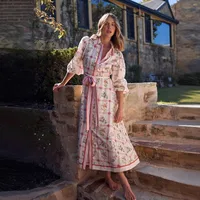 Women's A- Line Skirt Casual Elegant Streetwear Square Neck Long Sleeve Flower Midi Dress Holiday Daily main image 1