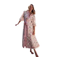 Women's A- Line Skirt Casual Elegant Streetwear Square Neck Long Sleeve Flower Midi Dress Holiday Daily main image 3