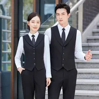 Men's Youth Solid Color Business Formal Wear V Neck Long Sleeve Slim Men's Business Suit main image 2