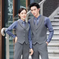 Men's Youth Solid Color Business Formal Wear V Neck Long Sleeve Slim Men's Business Suit main image 5