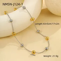 IG Style Casual Simple Style Round 304 Stainless Steel Women's Necklace sku image 1