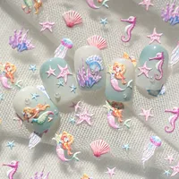 IG Style Cartoon Style Cute Ocean Mermaid Shell Nail Stickers Nail Decoration Accessories main image 2