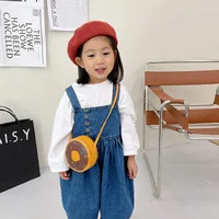 Kid'S Pu Leather Donuts Cute Round Zipper Shoulder Bag Crossbody Bag main image 5