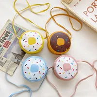 Kid'S Pu Leather Donuts Cute Round Zipper Shoulder Bag Crossbody Bag main image 1