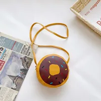Kid'S Pu Leather Donuts Cute Round Zipper Shoulder Bag Crossbody Bag sku image 4