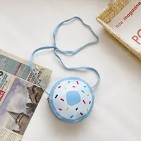 Kid'S Pu Leather Donuts Cute Round Zipper Shoulder Bag Crossbody Bag sku image 1