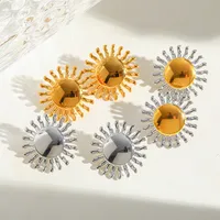 1 Pair Retro Exaggerated Simple Style Sun Plating 304 Stainless Steel 18K Gold Plated Ear Studs main image 4