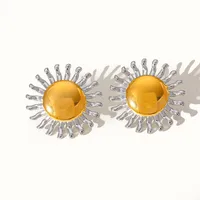 1 Pair Retro Exaggerated Simple Style Sun Plating 304 Stainless Steel 18K Gold Plated Ear Studs main image 5