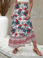 Women's A- Line Skirt Casual Simple Style Streetwear Printing Midi Dress Holiday Banquet Travel sku image 8