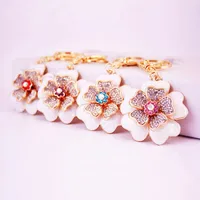 1 Piece Sweet Simple Style Flower Alloy Inlay Rhinestones Unisex Keychain main image 1