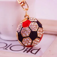 1 Piece Sweet Simple Style Football Alloy Inlay Rhinestones Unisex Keychain main image 3