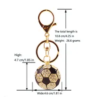1 Piece Sweet Simple Style Football Alloy Inlay Rhinestones Unisex Keychain main image 2