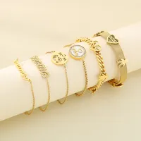 Simple Style Letter Heart Shape 304 Stainless Steel 18K Gold Plated Mother'S Day Women's Bracelets main image 1
