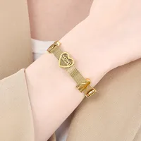 Simple Style Letter Heart Shape 304 Stainless Steel 18K Gold Plated Mother'S Day Women's Bracelets main image 10
