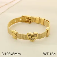 Simple Style Letter Heart Shape 304 Stainless Steel 18K Gold Plated Mother'S Day Women's Bracelets sku image 6