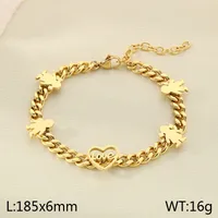 Simple Style Letter Heart Shape 304 Stainless Steel 18K Gold Plated Mother'S Day Women's Bracelets sku image 5