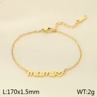 Simple Style Letter Heart Shape 304 Stainless Steel 18K Gold Plated Mother'S Day Women's Bracelets sku image 2
