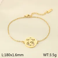 Simple Style Letter Heart Shape 304 Stainless Steel 18K Gold Plated Mother'S Day Women's Bracelets sku image 3
