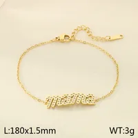 Simple Style Letter Heart Shape 304 Stainless Steel 18K Gold Plated Mother'S Day Women's Bracelets sku image 4