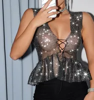 Women's Wrap Crop Top Vest Tank Tops Sexy Solid Color main image 1
