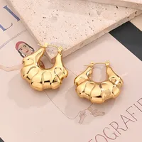 1 Pair/Package Casual Modern Style Simple Style U Shape Geometry Handmade Polishing Plating 304 Stainless Steel 18K Gold Plated Earrings main image 2