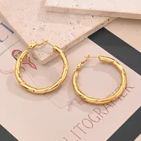 1 Pair/Package Casual Modern Style Simple Style U Shape Geometry Handmade Polishing Plating 304 Stainless Steel 18K Gold Plated Earrings main image 3